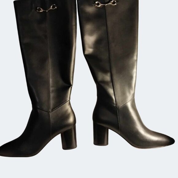 Coach Ingrid Black Leather Boots – Size 7.5 – New in Box - Picture 1 of 7